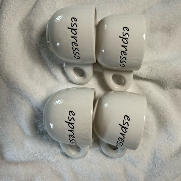 Set of White Espresso Cups - Picture 1 of 3